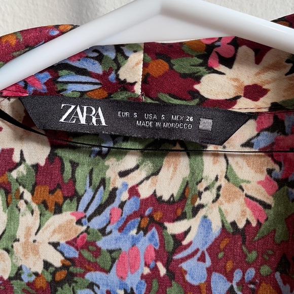 Zara floral satin blouse - Picture 2 of 4